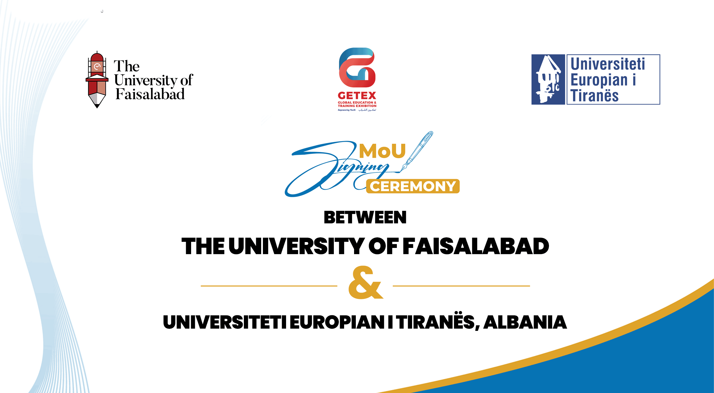 The University of Faisalabad Signs MOU with Universiteti Europian i Tiranës, Albania at GETEX 2025