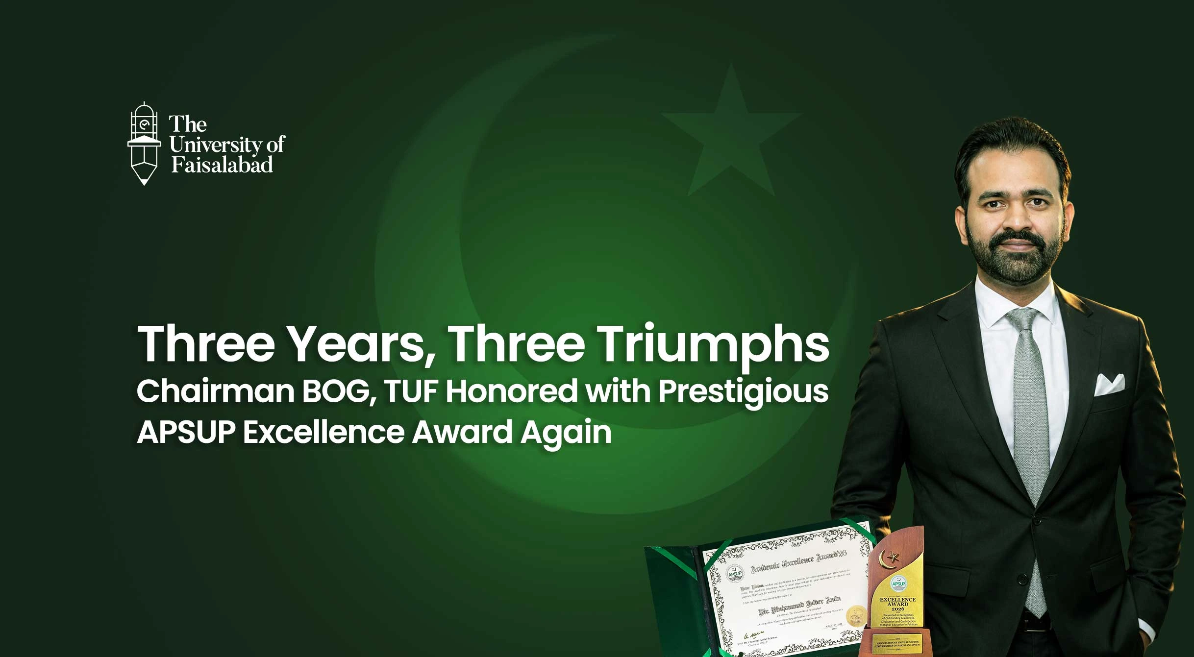 Three Years, Three Triumphs: Chairman BOG, TUF Clinches Prestigious APSUP Excellence Award Again