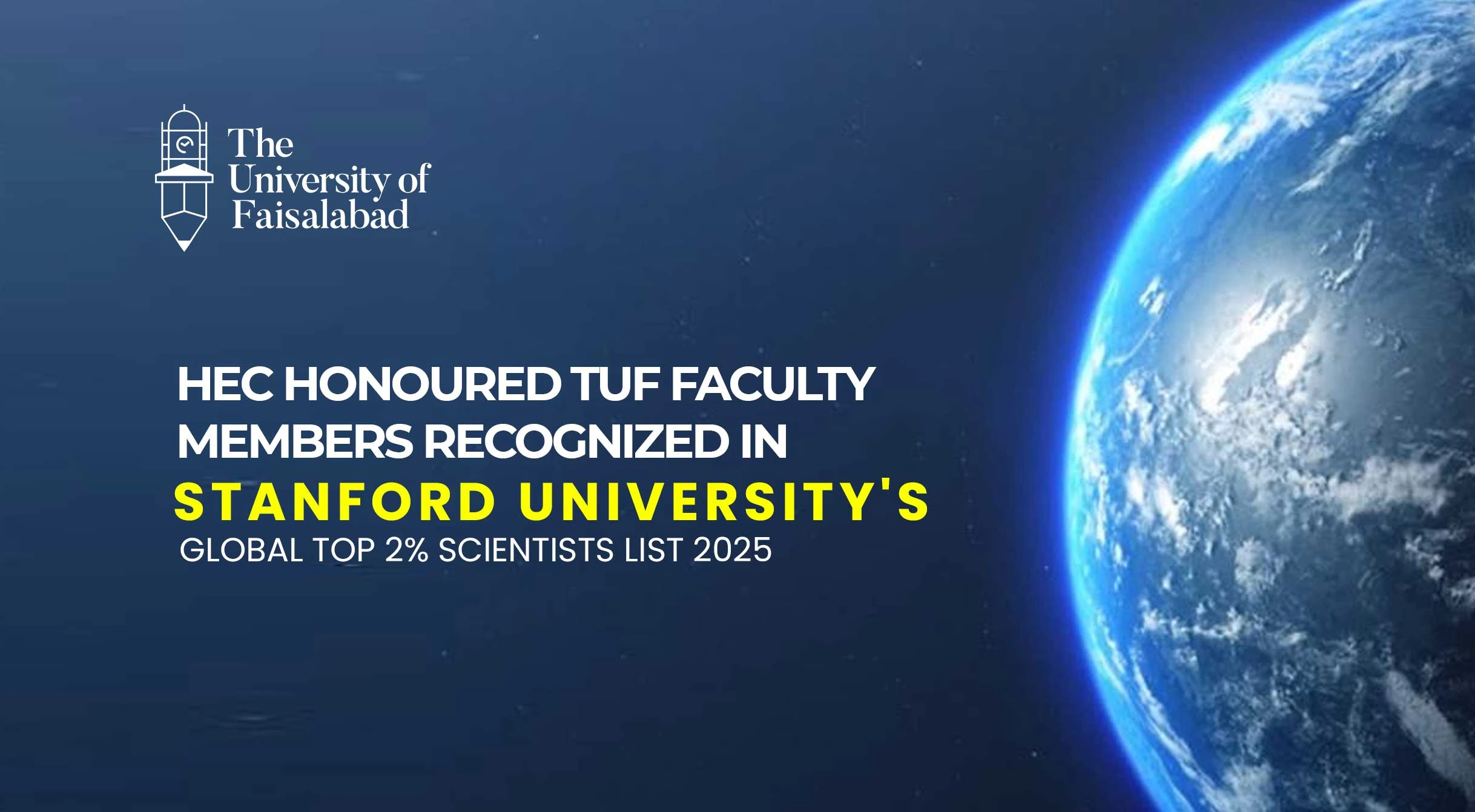 HEC HONOURED TUF FACULTY MEMBERS RECOGNIZED IN  STANFORD UNIVERSITY'S  GLOBAL TOP 2% SCIENTISTS LIST 2025