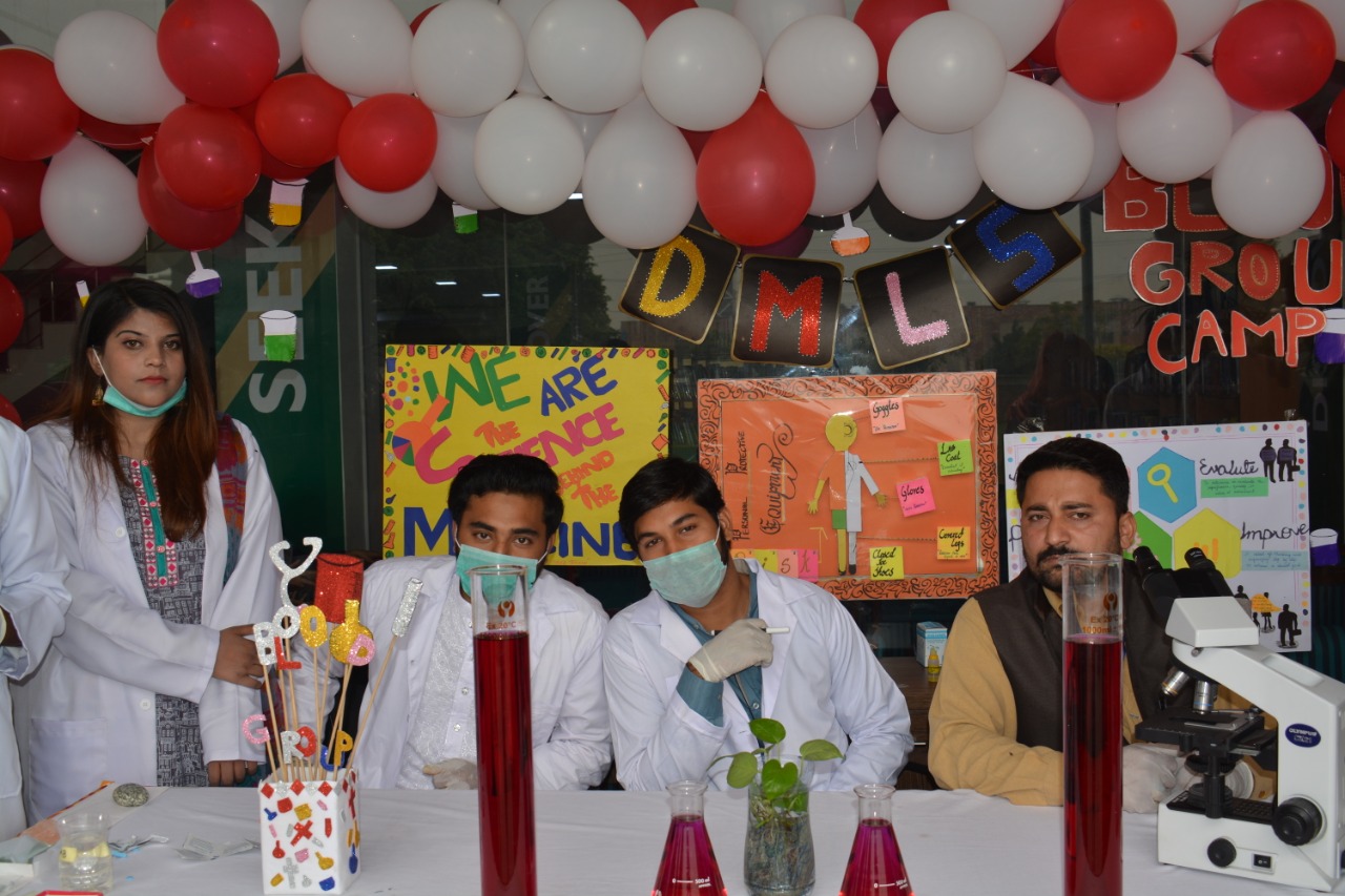 BLOOD GROUPING CAMP BY MLS STUDENTS AT ORIENTATION FALL-19