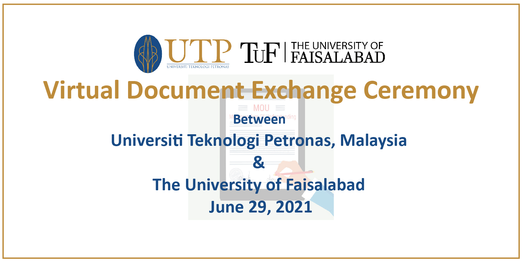 VIRTUAL DOCUMENT EXCHANGE CEREMONY