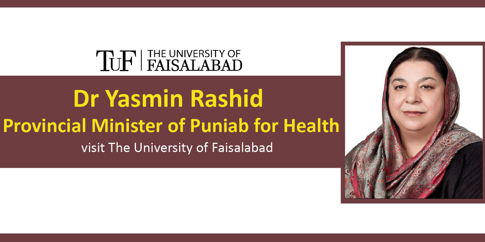 PROF DR YASMIN RASHID, HEALTH MINISTER PUNJAB, INAUGURATED OPTOMETRY LABS IN TUF