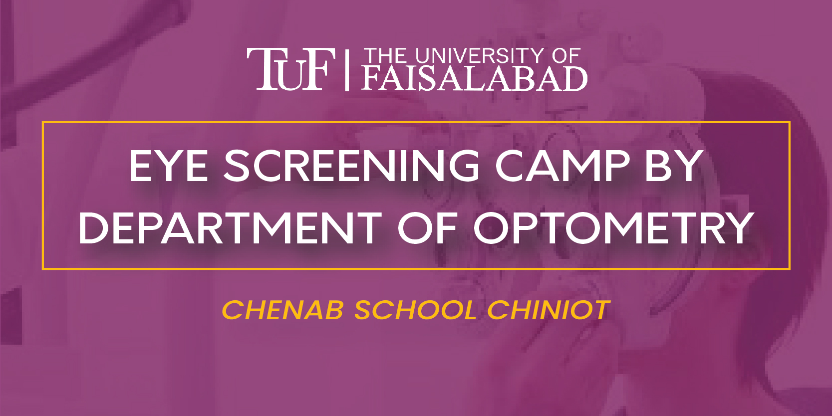 EYE SCREENING CAMP BY DEPARTMENT OF OPTOMETRY