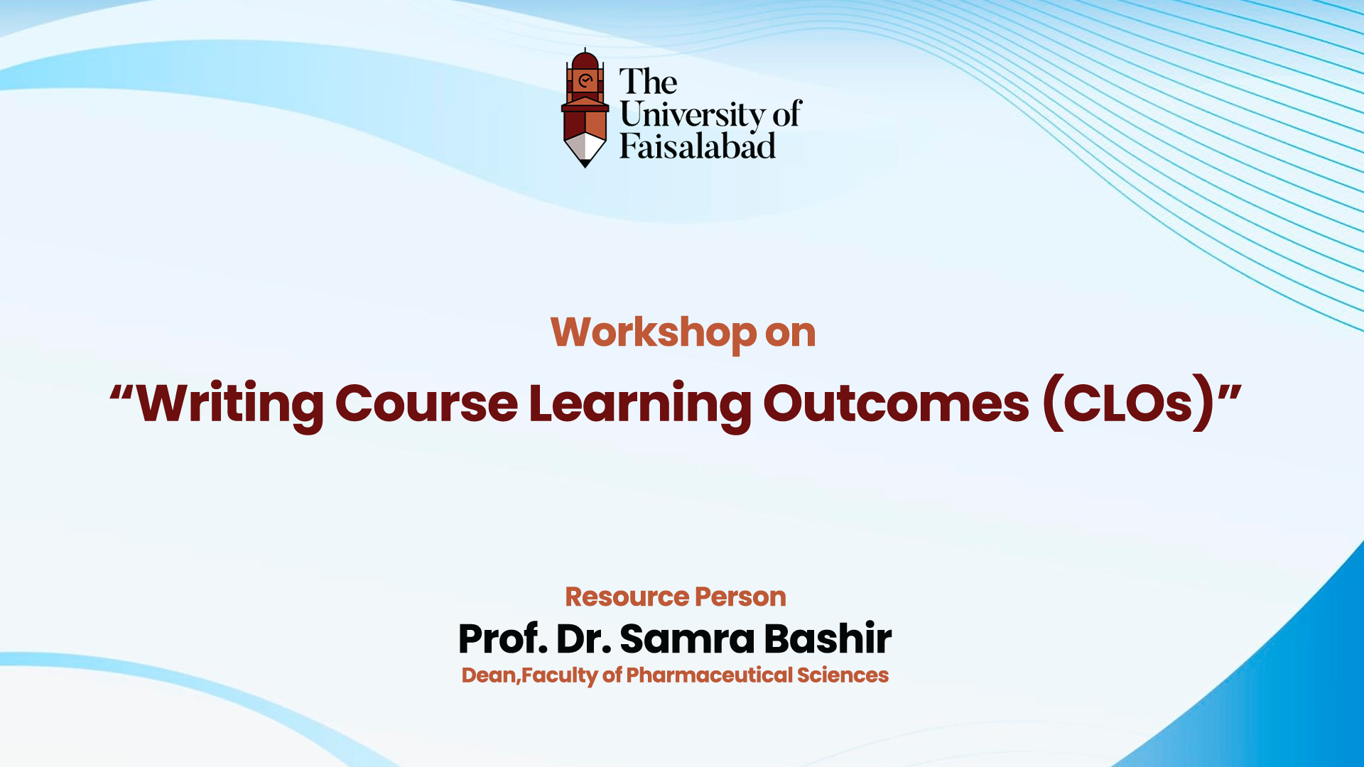 Workshop on “Writing Course Learning Outcomes”