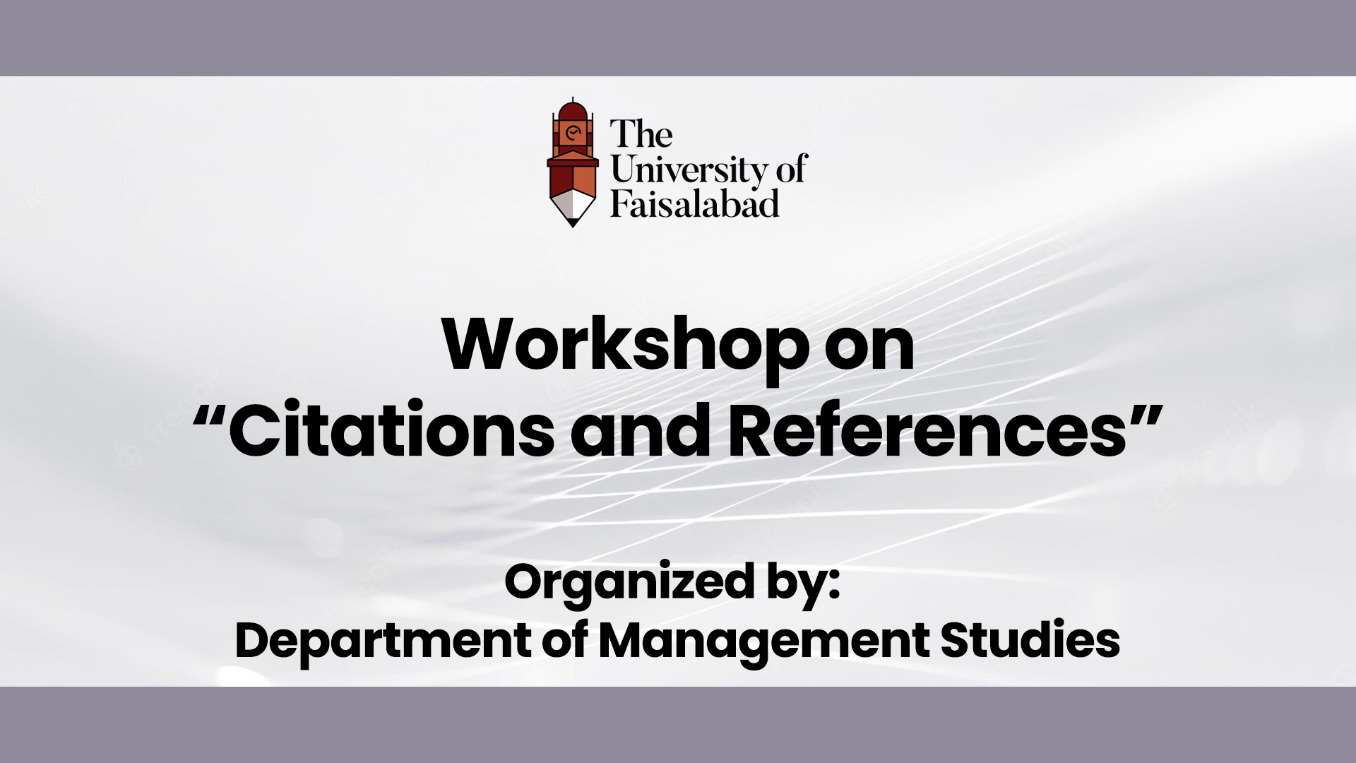 Workshop on “Citations and References”