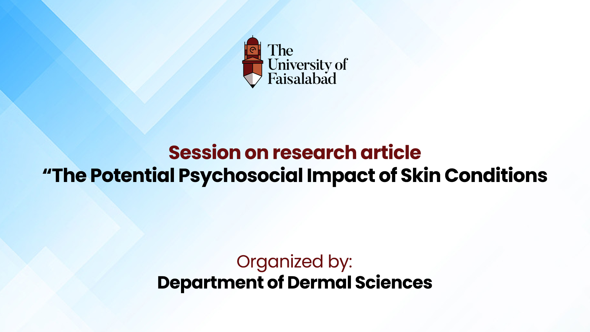 Session on research article “The Potential Psychosocial Impact of Skin Conditions