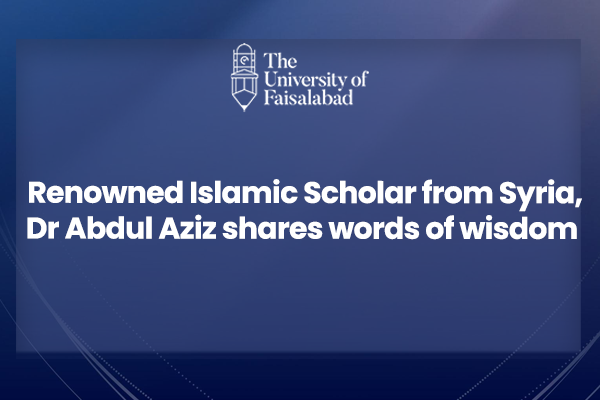 Renowned Islamic Scholar from Syria, Dr Abdul Aziz shares words of wisdom