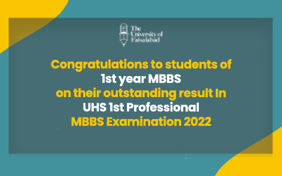 Congratulations to students of 1st year MBBS on their outstanding result In UHS 1st Professional MBBS Examination 2022