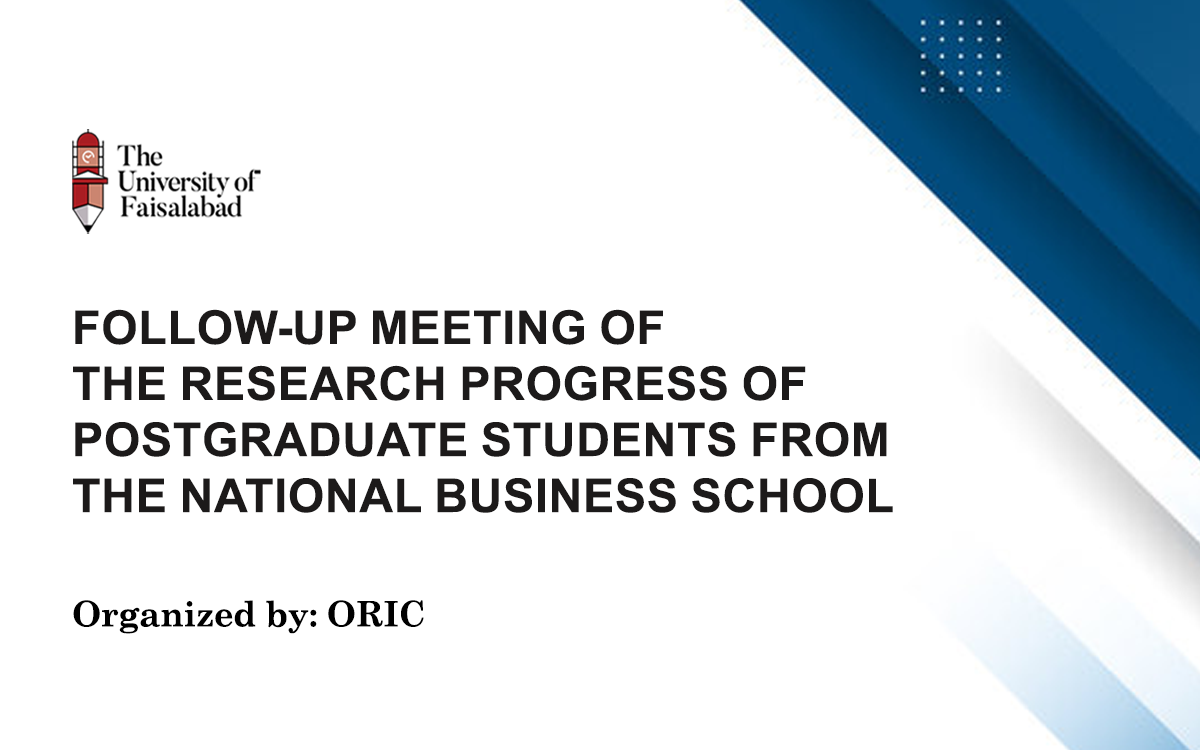 Follow-Up meeting of the research progress of Postgraduate students from the National Business School (NBS)