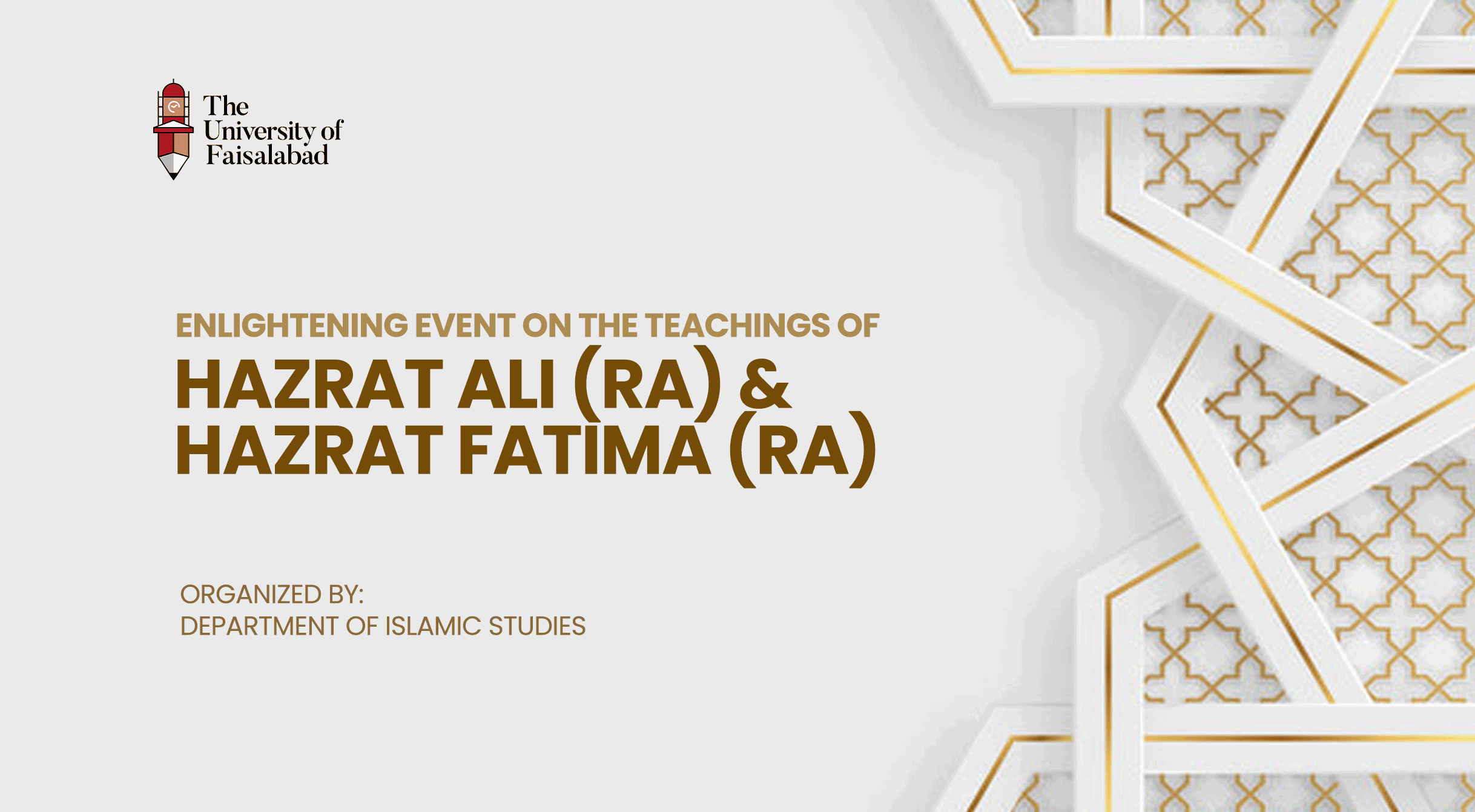 Enlightening Event on the Teachings of Hazrat Ali (RA) and Hazrat Fatima (RA)