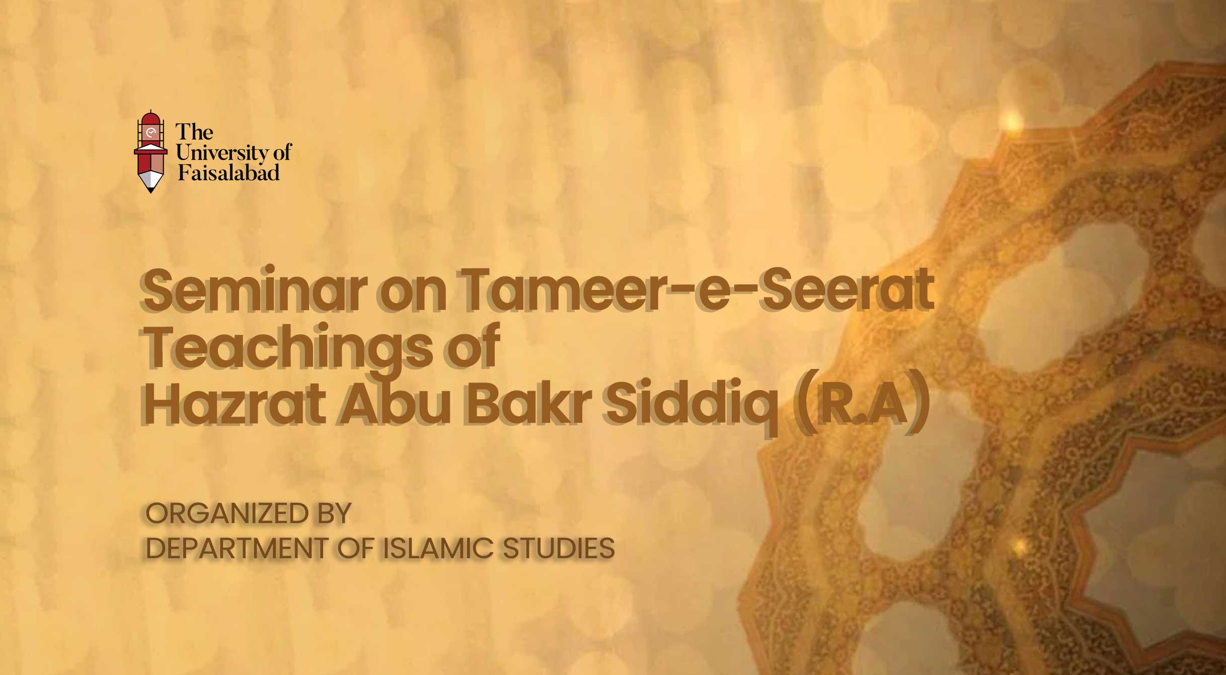 Seminar on Tameer-e-Seerat: Teachings of Hazrat Abu Bakr Siddiq (R.A)