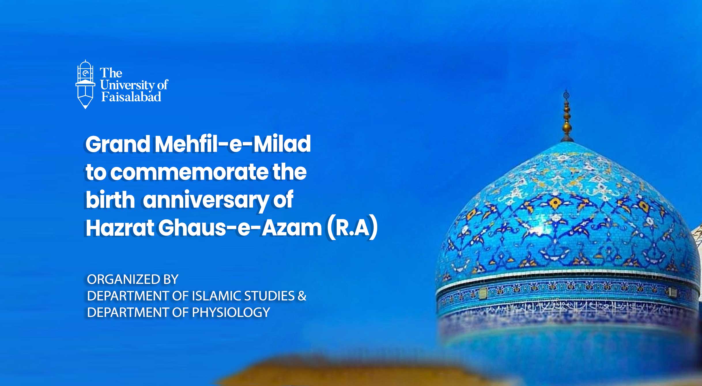 Grand Mehfil-e-Milad to commemorate the birth anniversary of Hazrat Ghaus-e-Azam (R.A)