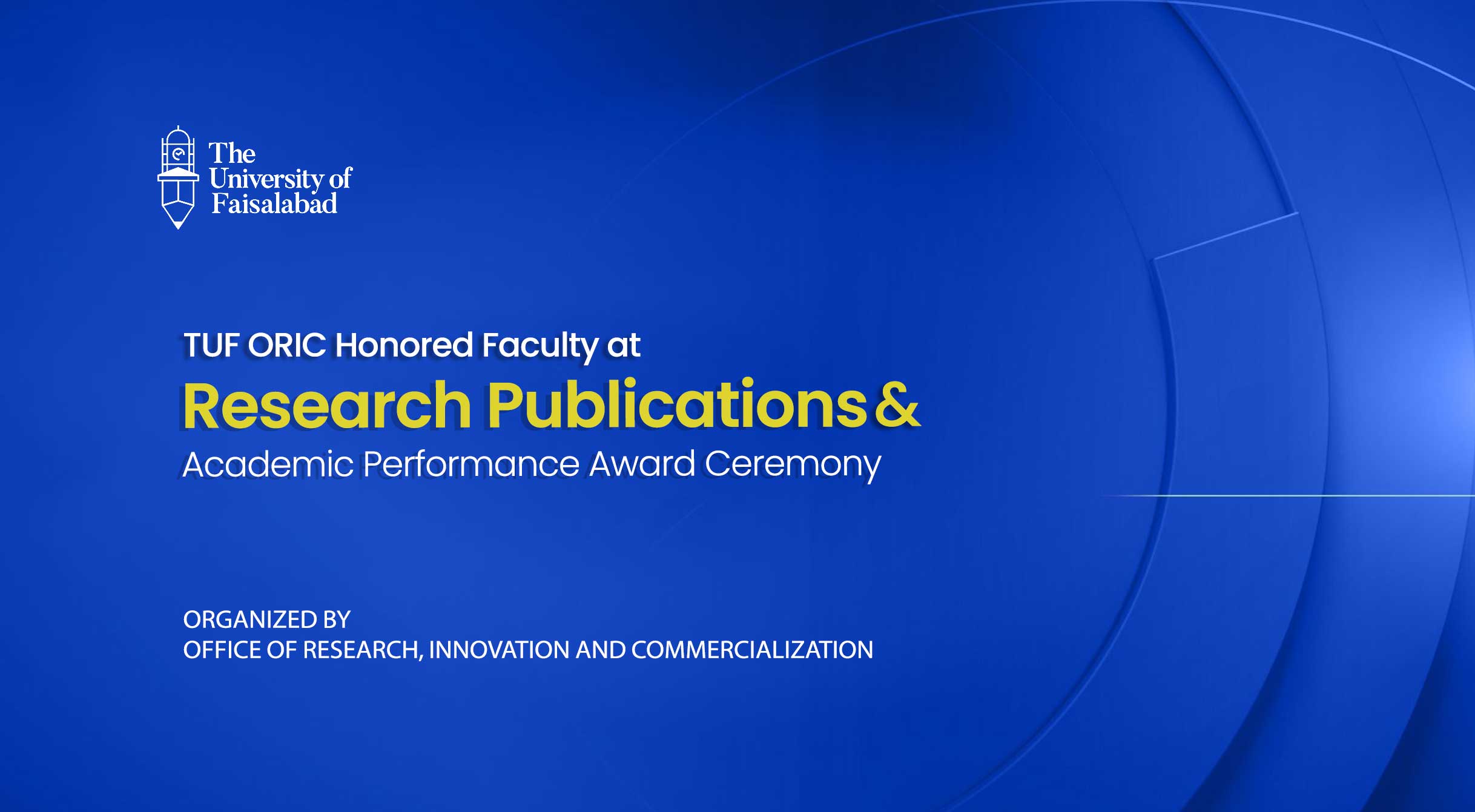 TUF ORIC Honored Faculty at Research Publications and Academic Performance Award Ceremony